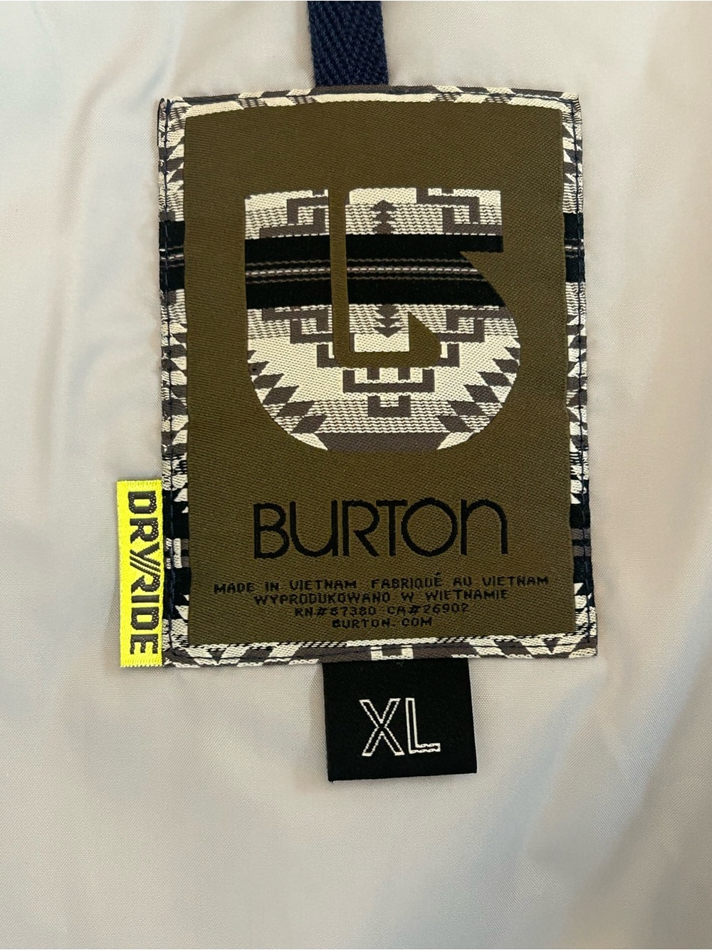 Burton Ginger DRYRIDE Snowboard Coat XL Pixelated Fair Isle Blue White Ski - Picture 13 of 16